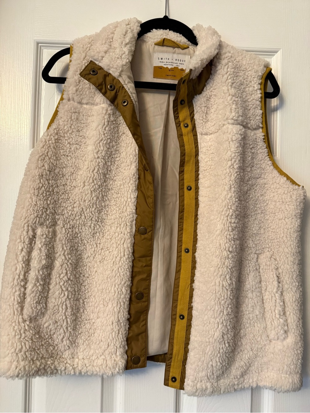 Sherpa Vest with Mustard Trim